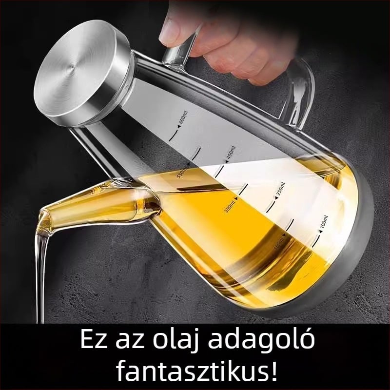 Duo One olajkanna magas boroszilikát üvegből, logó nyomtatva, nagy kapacitás, modern letisztult stílus