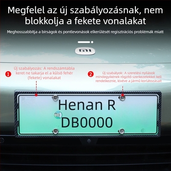 Rendszámkeret - teljes élű dizájn, SU7/YU7-kompatibilis, kifezetten új energiahajtású járművekhez, műanyag