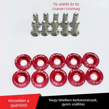 Csavar alátét elő- és hátsó lökhárító megerősítéséhez, nikkelezett acélból készült keret a rendszámtábla számára, univerzális illeszkedés