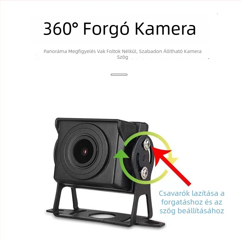 AHD hátrameneti kamera járművekhez, nappal/éjjel, 5MP, 12-24V, 360° állítható