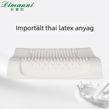 Indini természetes latex párna kontúros formával, állítható magasság 5–10 cm, téglalap alakú, nyaki gerinc támogatása, felnőtteknek, gyerekeknek és diákoknak