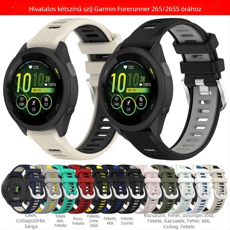 Garmin Forerunner 265 szilikon óraszíj, 265S kétszínű