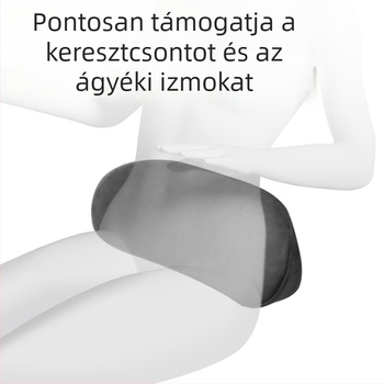 Autó háti támasz párna, memóriahab, vékony dizájn, velúr anyag, univerzális illeszkedés, testreszabható