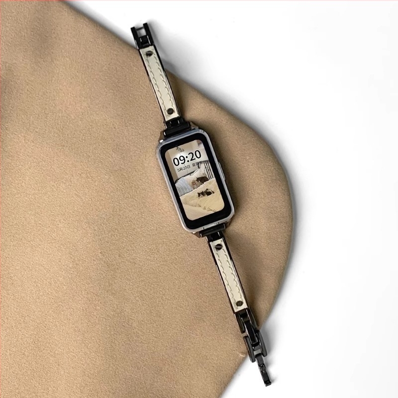 Huawei Band 11/10-hez metall félhold karkötő, nyári kiadás, Huawei 9-hez illeszkedő óraszíj, prémium kivitel