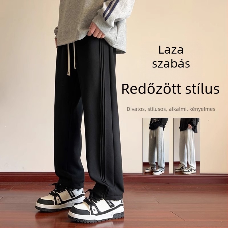 2025-ös tavasz–ősz tinédzser fiúk számára sportnadrág, egyenes szabás