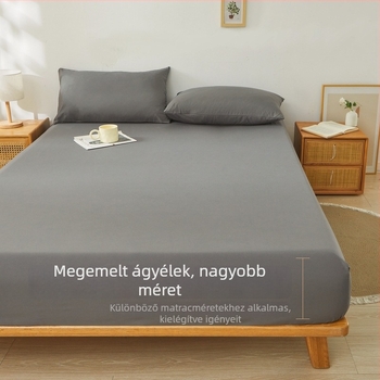 Magasított és vastag egyszínű matracvédő huzat, bőrbarát mosott pamut anyag, csúszásmentes, 3 részes készlet
