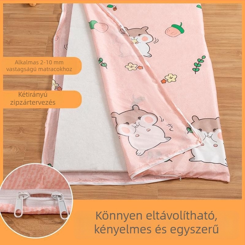 Egyetemi kollégiumhez matracvédő huzat záródással, levehető és mosható, geometriai mintázat bambuszrostból
