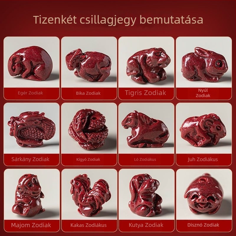 Cinabár bokalánc, uniszex, nemzeti stílusú dizájn, állatövi motívum