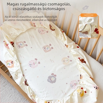 Gumis lepedő babaszobához, karikatúra mintával, 100% pamut, 60s szatén pamut, reaktív nyomtatás