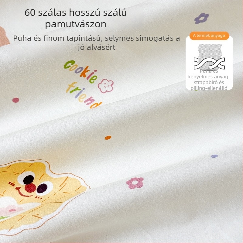 Gumis lepedő babaszobához, karikatúra mintával, 100% pamut, 60s szatén pamut, reaktív nyomtatás