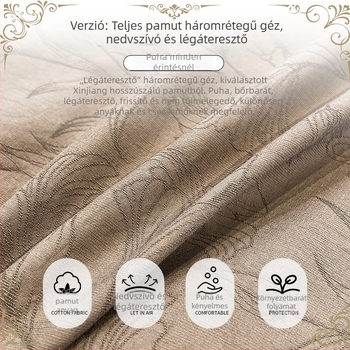 Paplanhuzat 100% pamutból, jacquard szövés, reaktív nyomással, növény- és virág mintázat, szövetsűrűség 133x72