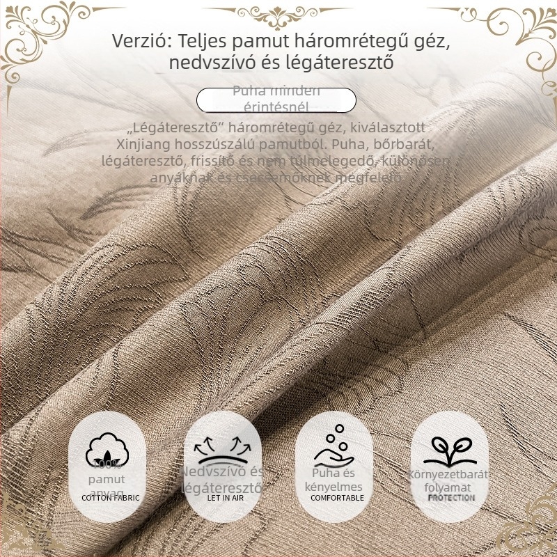 Paplanhuzat 100% pamutból, jacquard szövés, reaktív nyomással, növény- és virág mintázat, szövetsűrűség 133x72