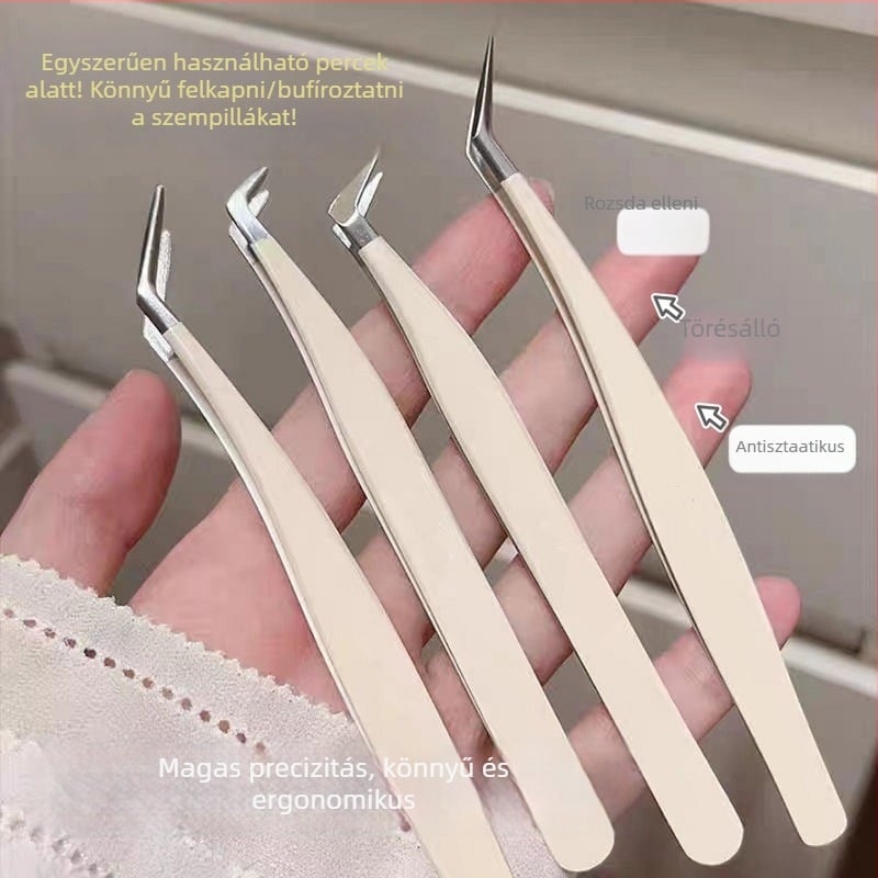 Kezdőknek szempillákhoz használható csipesz – nagy precizitású rozsdamentes acél, Yangjiang eredetű