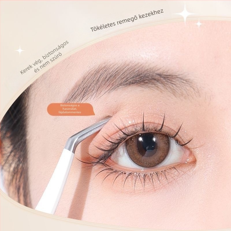 Kezdőknek szempillákhoz használható csipesz – nagy precizitású rozsdamentes acél, Yangjiang eredetű