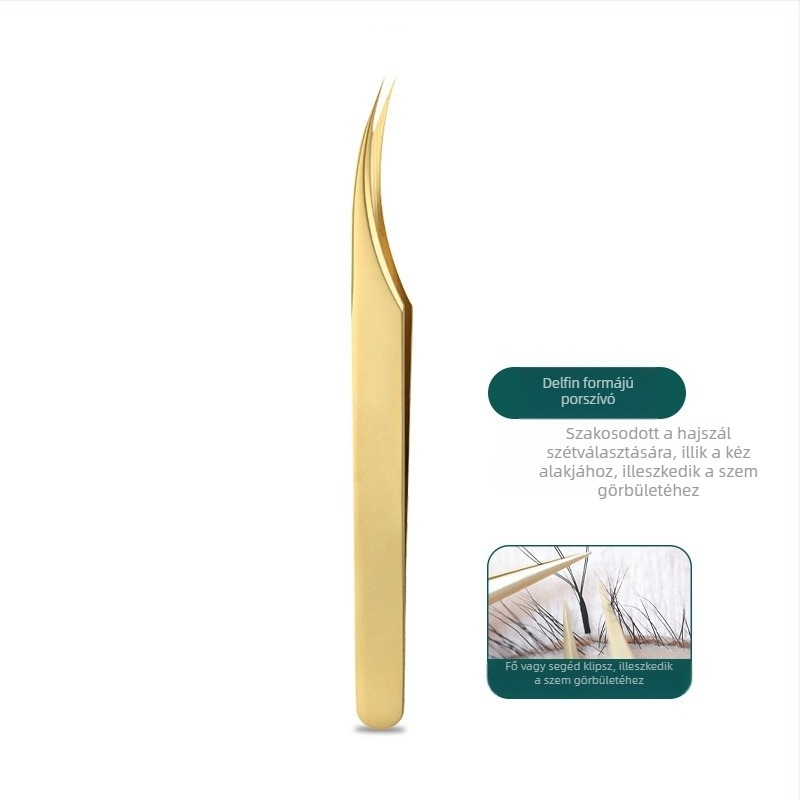 Kezdőknek szempillákhoz használható csipesz – nagy precizitású rozsdamentes acél, Yangjiang eredetű