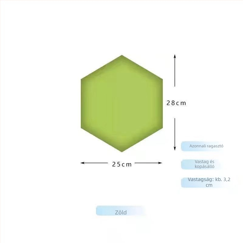 Hexagonális párnázott tatami falpanel, öntapadós fejtámla, puha dekoratív háttér a hálószoba és a nappali számára, skandináv stílus.