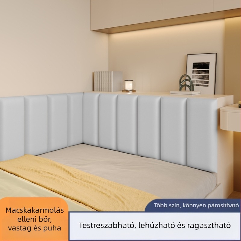 Puha bőr fejvég párna macska karma mintázattal, tatami-stílusú falkörnyezet és karcálló hátpárna