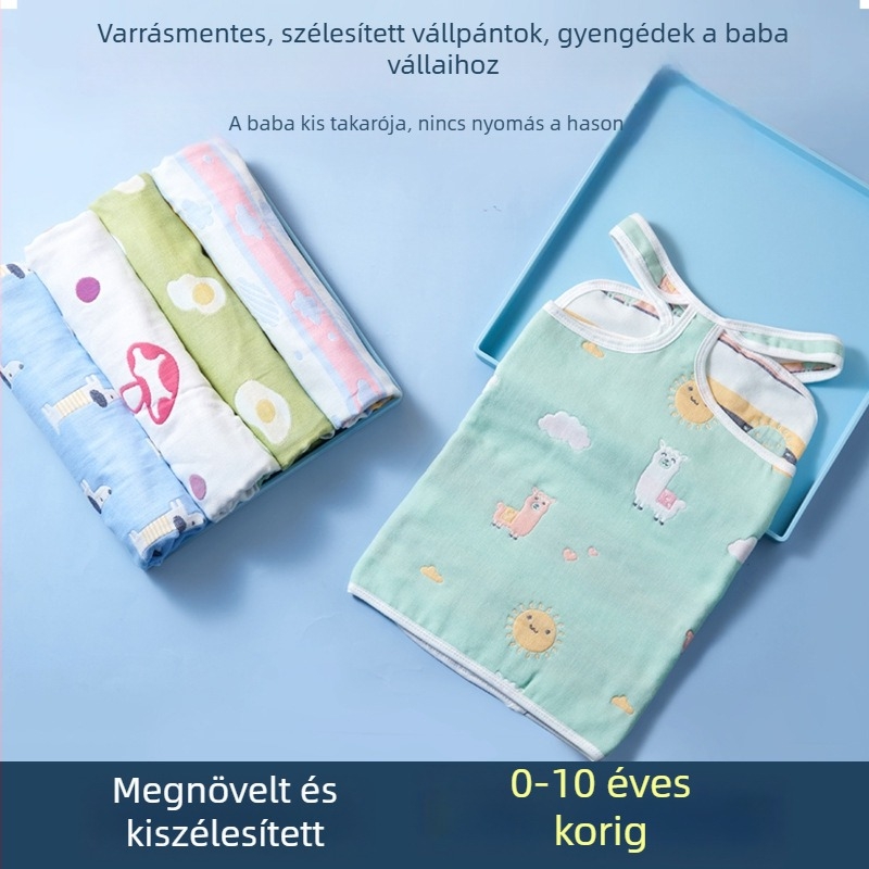 Gyerekek hasvédős hálózsák nyári pamut géz anyagból