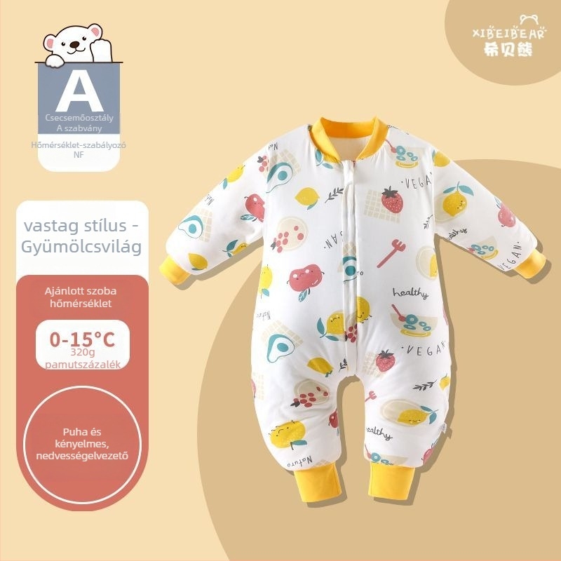 Baba téli hálózsák elválasztott lábakkal — tiszta pamut anyag, töltet üreges pamut, tömeg legfeljebb 0,5 kg, 100% pamut tartalom