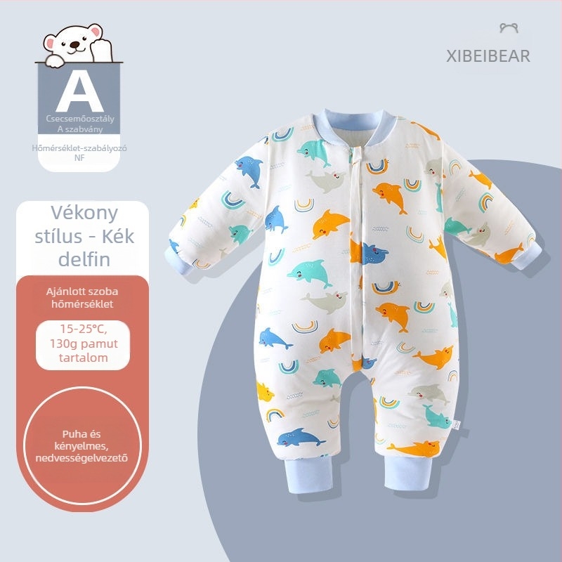 Baba téli hálózsák elválasztott lábakkal — tiszta pamut anyag, töltet üreges pamut, tömeg legfeljebb 0,5 kg, 100% pamut tartalom