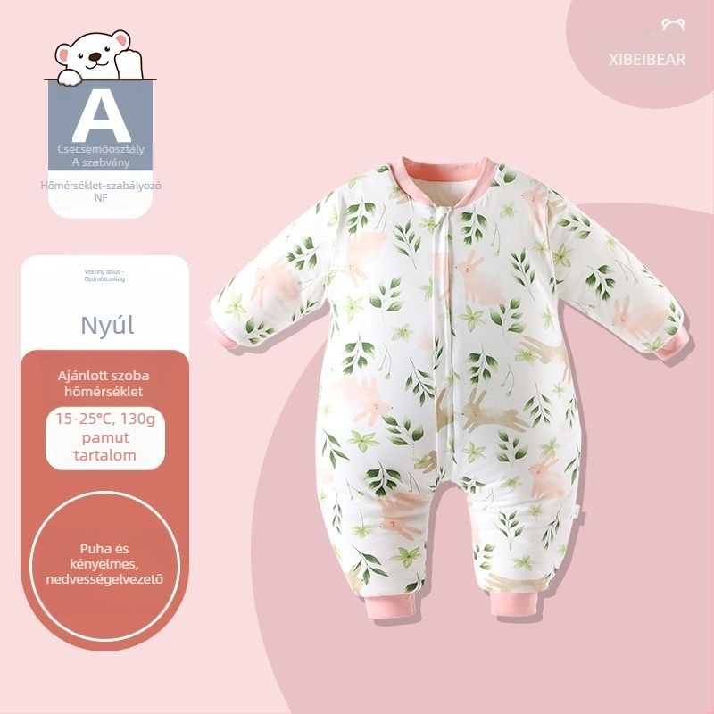 Baba téli hálózsák elválasztott lábakkal — tiszta pamut anyag, töltet üreges pamut, tömeg legfeljebb 0,5 kg, 100% pamut tartalom