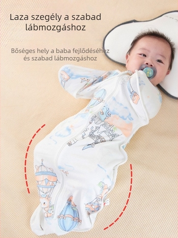 Újszülött pamut swaddle alvózsák vékony, három évszakos, anti-kick dizájnnal