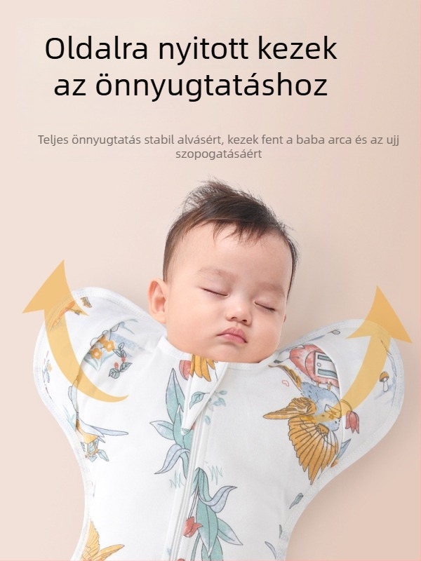 Újszülött pamut swaddle alvózsák vékony, három évszakos, anti-kick dizájnnal