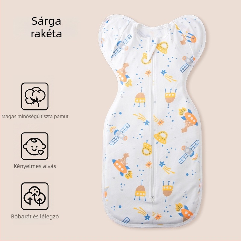 Újszülött pamut swaddle alvózsák vékony, három évszakos, anti-kick dizájnnal