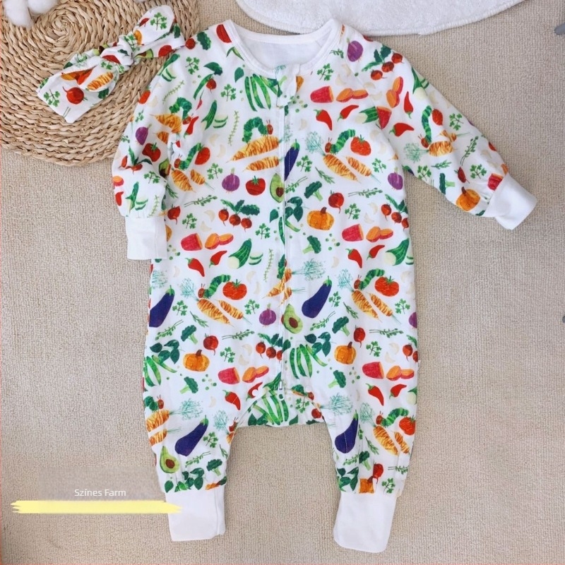 Baba őszi-téli négy réteg bambusz rostból készült alvózsák, osztott lábakkal, védelem a rúgások ellen, töltet pamuttal