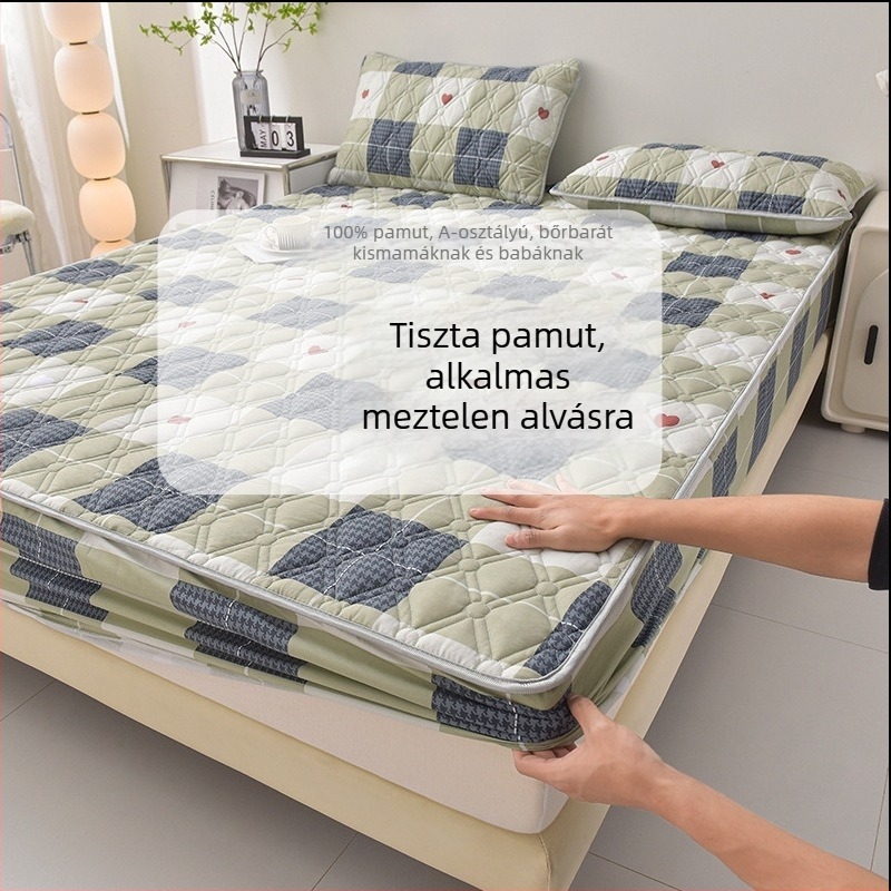 Aiqi'an Pamut 60S Antibakteriális Quilted Fitted Sheet 1,5–1,8 m ágyakhoz