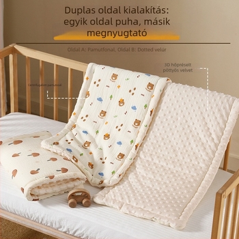Babakocsi ülés párna - Négy évszakos, 100% pamut géz, Kapitonált bean velvet, kétoldalas, Kód 9636
