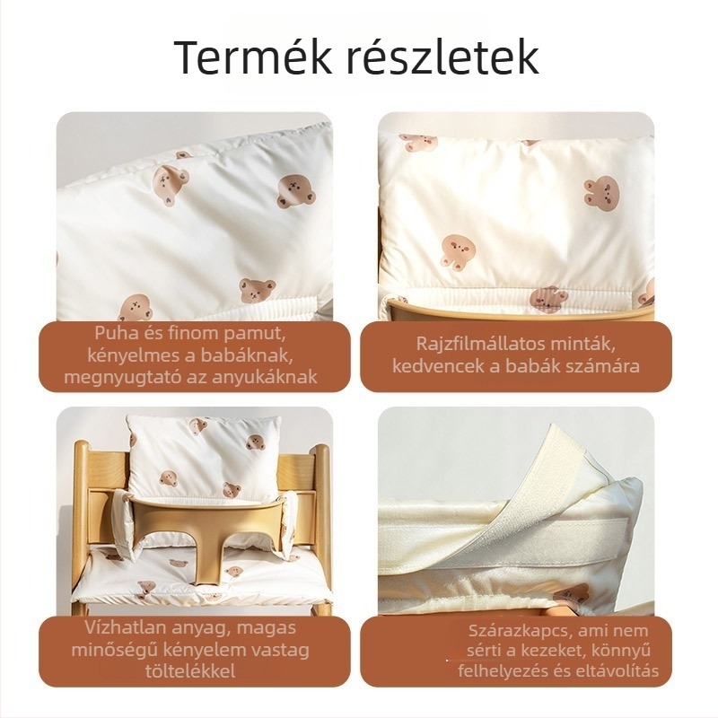 Gyermek étkezőszék párna – PU anyag, 1-2 éveseknek, Csecsemő pozícionáló párna, Xinxing márka