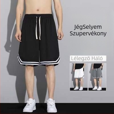 Férfi kosárlabda rövidnadrág, ötnegyed hossz, poliészter hálós gyorsan száradó anyag, egyenes szabás, nyári sport