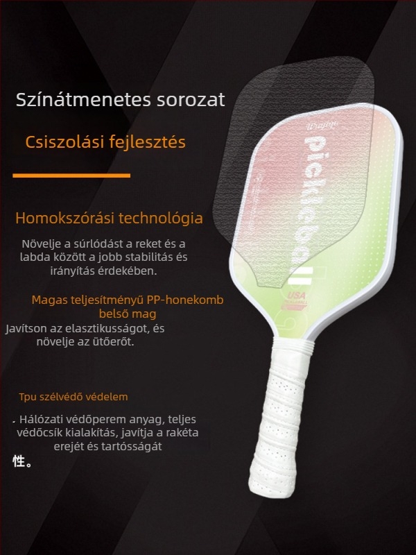 Pickleball ütő, szénszálas, teljes készlet, Kaiyi, felnőtteknek és gyerekeknek, 220 g
