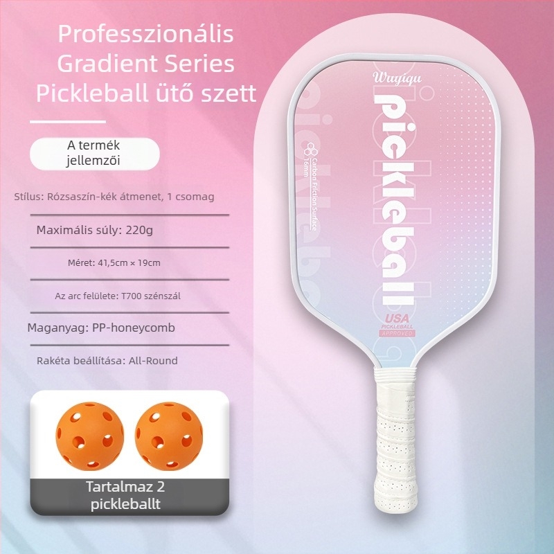 Pickleball ütő, szénszálas, teljes készlet, Kaiyi, felnőtteknek és gyerekeknek, 220 g
