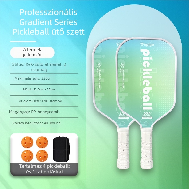 Pickleball ütő, szénszálas, teljes készlet, Kaiyi, felnőtteknek és gyerekeknek, 220 g