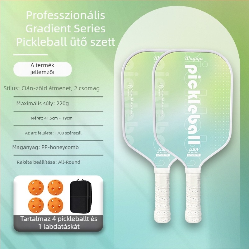 Pickleball ütő, szénszálas, teljes készlet, Kaiyi, felnőtteknek és gyerekeknek, 220 g