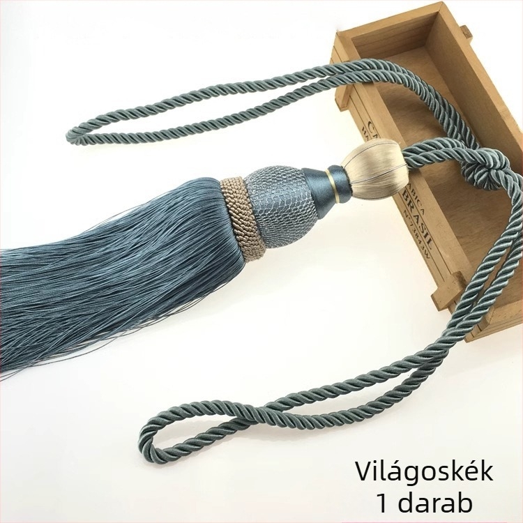 Függönyöv bojtos golyóval — anyag textil, modern minimalist stílus