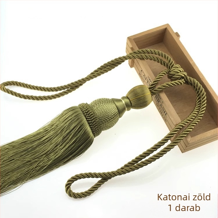 Függönyöv bojtos golyóval — anyag textil, modern minimalist stílus
