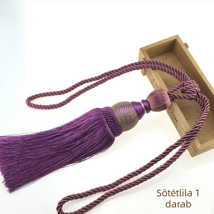 Függönyöv bojtos golyóval — anyag textil, modern minimalist stílus