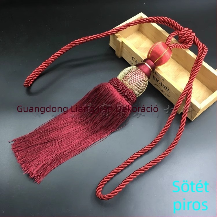 Függönyöv bojtos golyóval — anyag textil, modern minimalist stílus