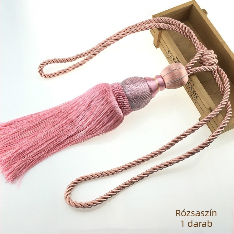 Függönyöv bojtos golyóval — anyag textil, modern minimalist stílus