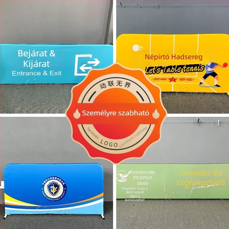 Mógatható pickleball és tenisz kerítés reklám kijelző állvánnyal, összecsukható A‑verzió a pályához. Anyag: 250 g/m² vastag warp-knit szövet; alumínium cső, nem rozsdásodik. Tömeg: 5,2 kg. Alkalmas pickleball, foci és campus sportterületeinek elválasztásá