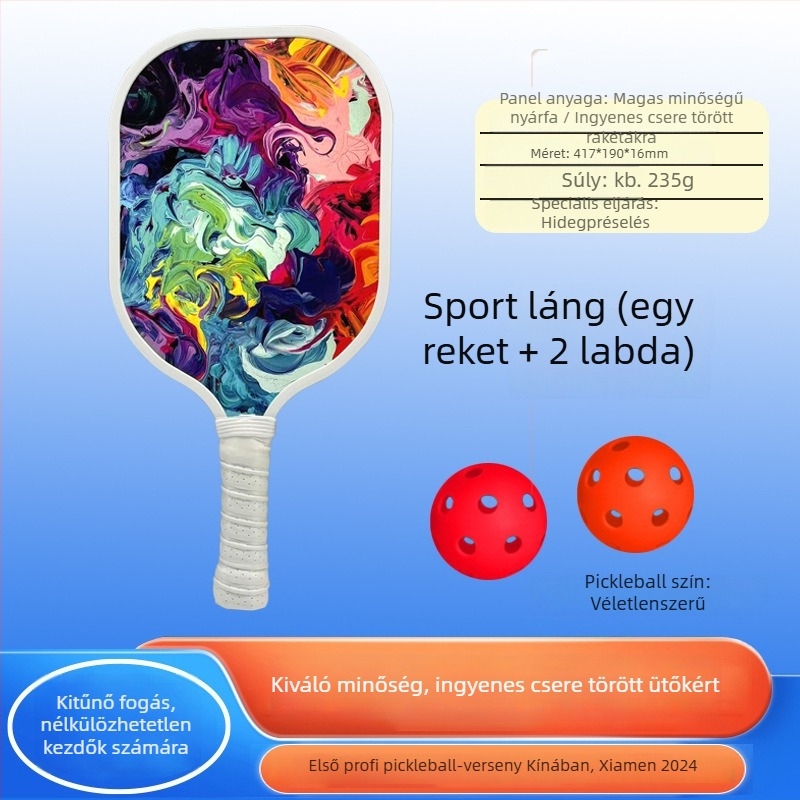 Leap márkájú fa pickleball ütő készlet — nyárfa, 280 g