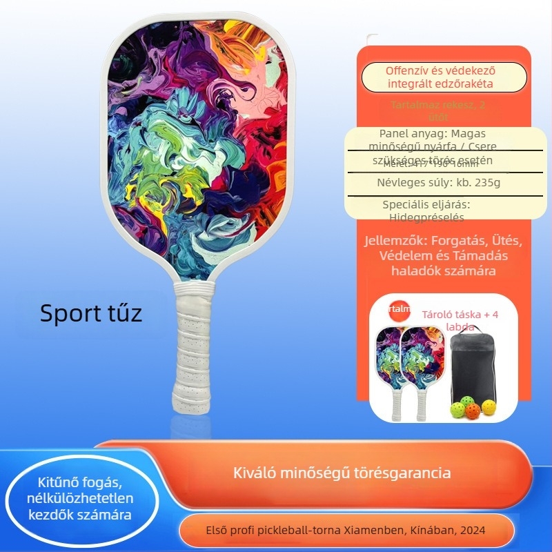 Leap márkájú fa pickleball ütő készlet — nyárfa, 280 g
