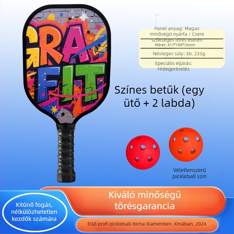 Leap márkájú fa pickleball ütő készlet — nyárfa, 280 g