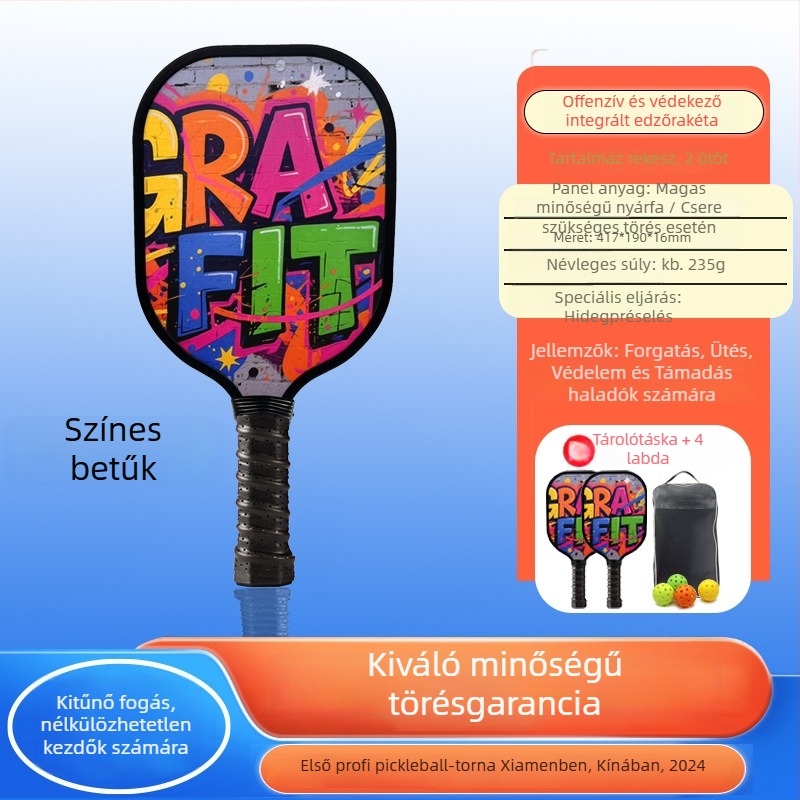 Leap márkájú fa pickleball ütő készlet — nyárfa, 280 g