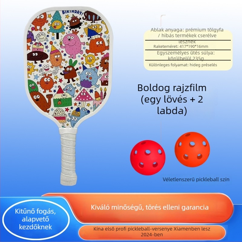 Leap márkájú fa pickleball ütő készlet — nyárfa, 280 g