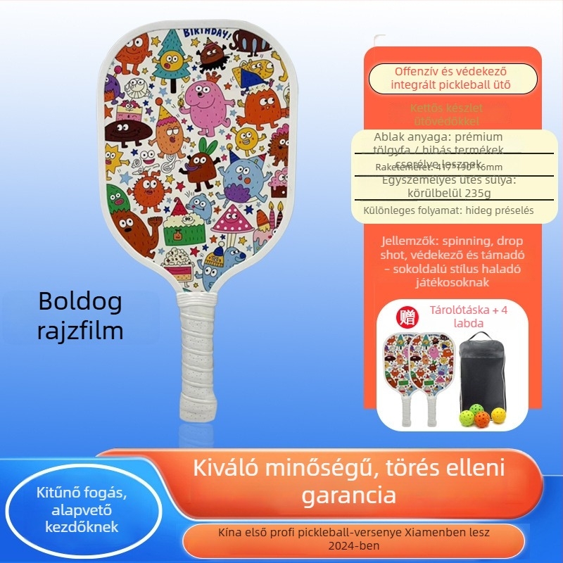 Leap márkájú fa pickleball ütő készlet — nyárfa, 280 g