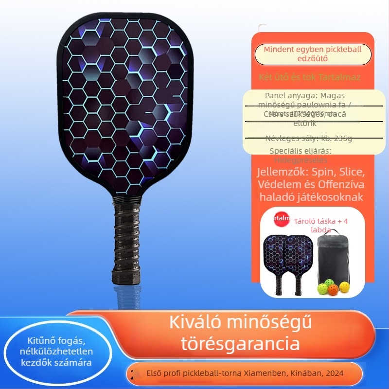 Leap márkájú fa pickleball ütő készlet — nyárfa, 280 g